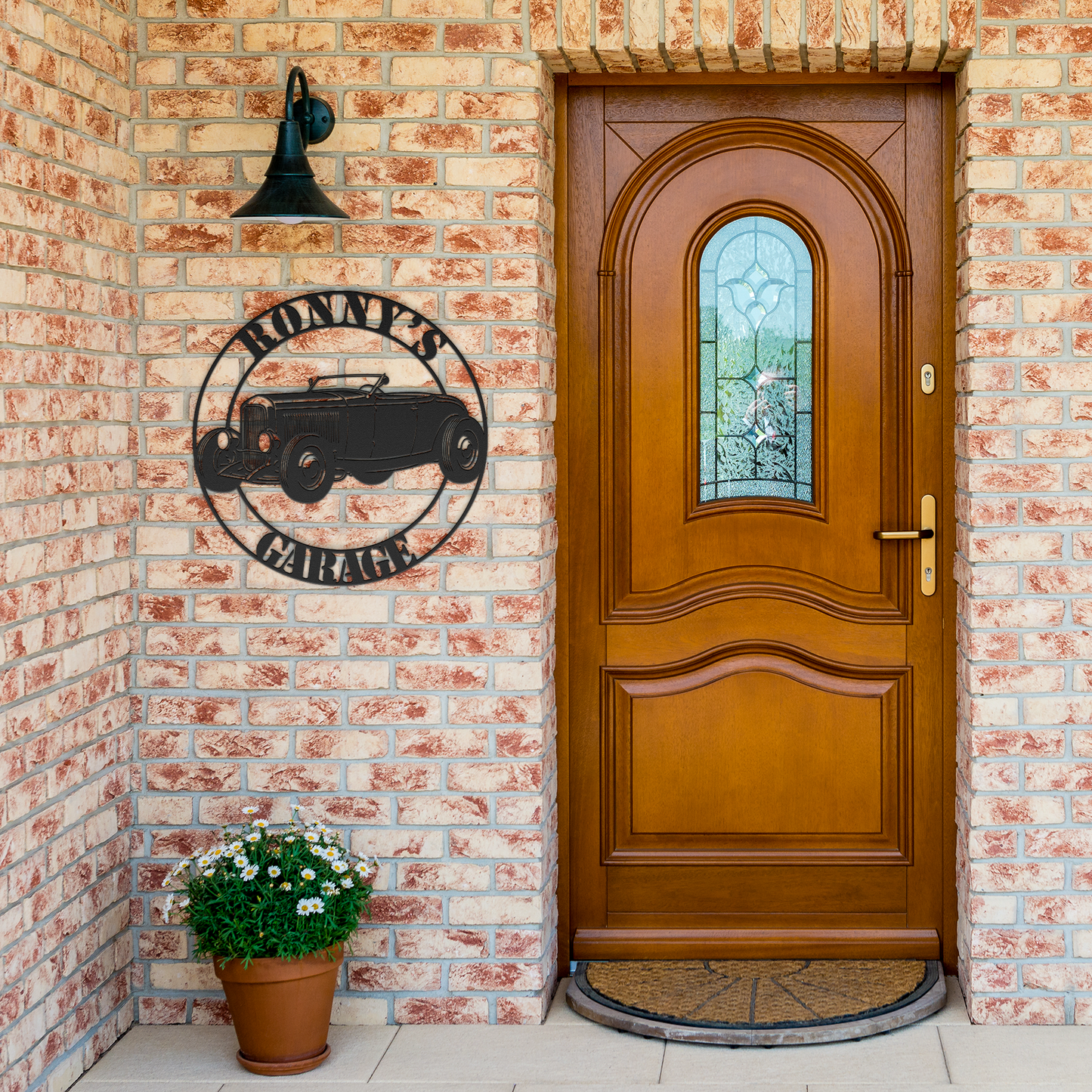 1932_Ford_Hot_Rod_Convertible_Metal_Sign_Black_Brick_Entrance_Mockup.png