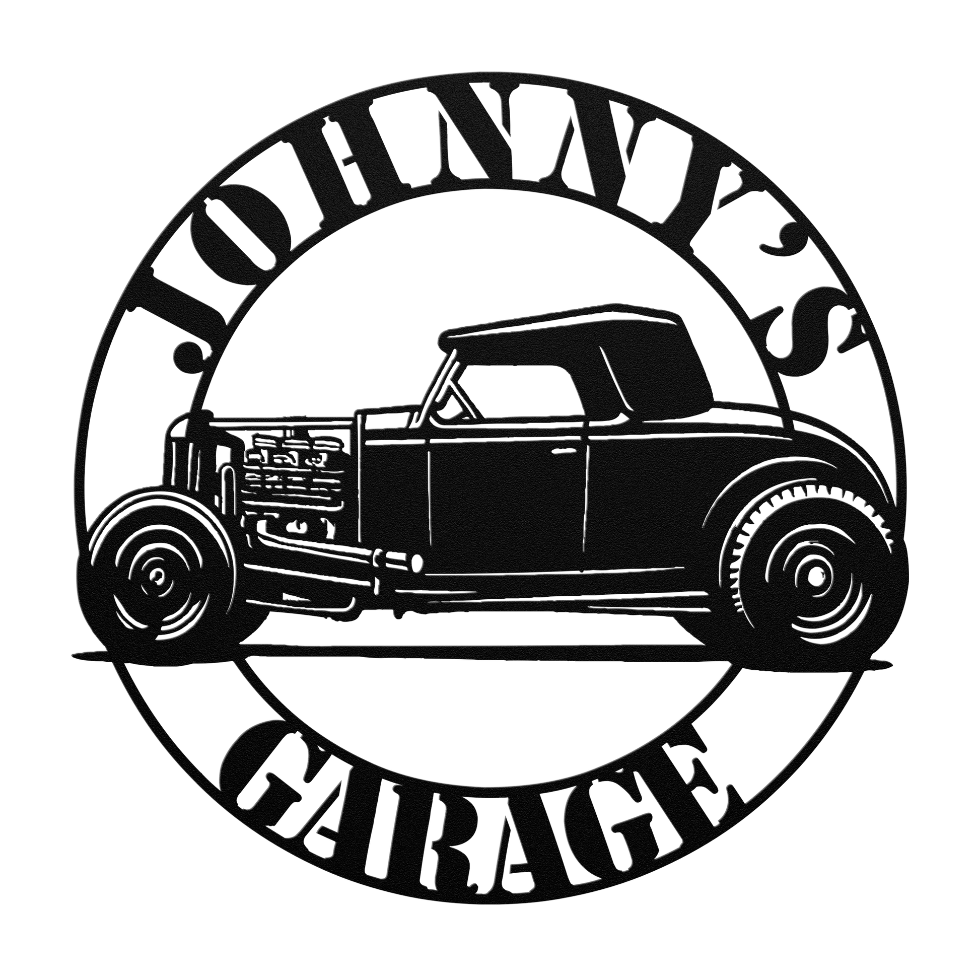 custom hot rod wall art with sleek powder-coated red finish