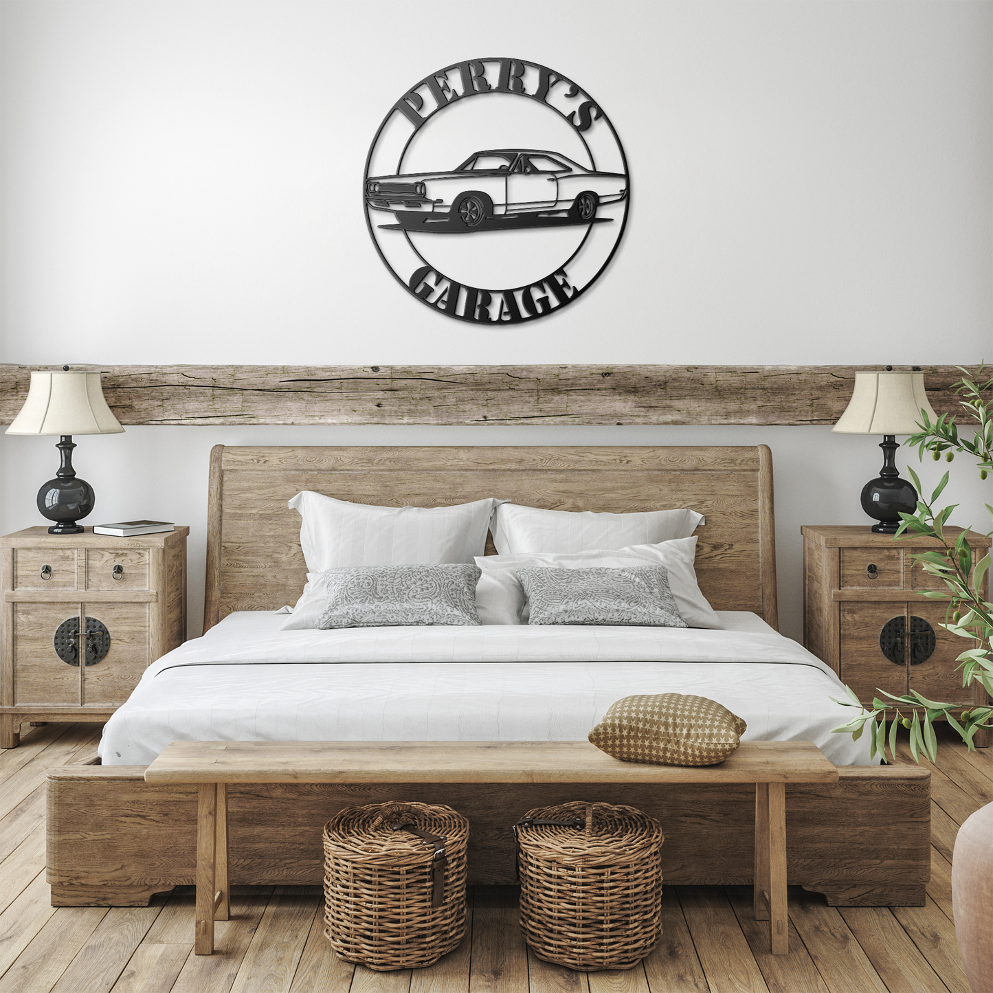 1969_Road_Runner_Metal_Sign__Custom_Ame_Black_Farmhouse_Bedroom_Mockup.png