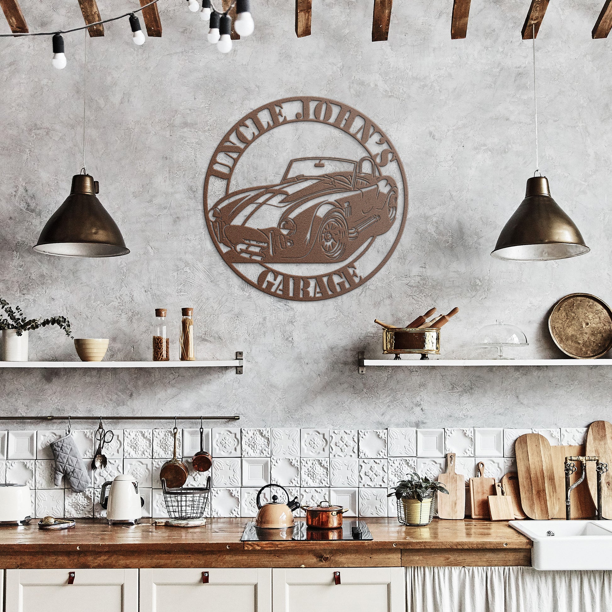 Classic car metal signs