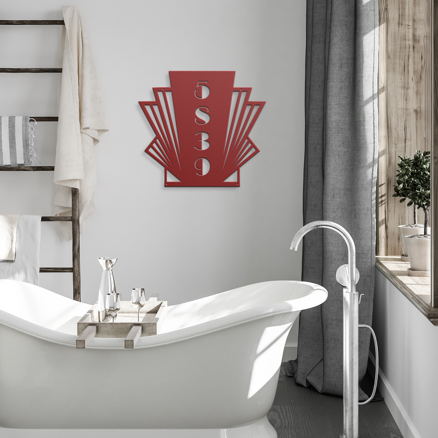 Art_Deco_Vertical_Metal_Address_Sign__C_Red_Modern_Bathroom_Mockup.png