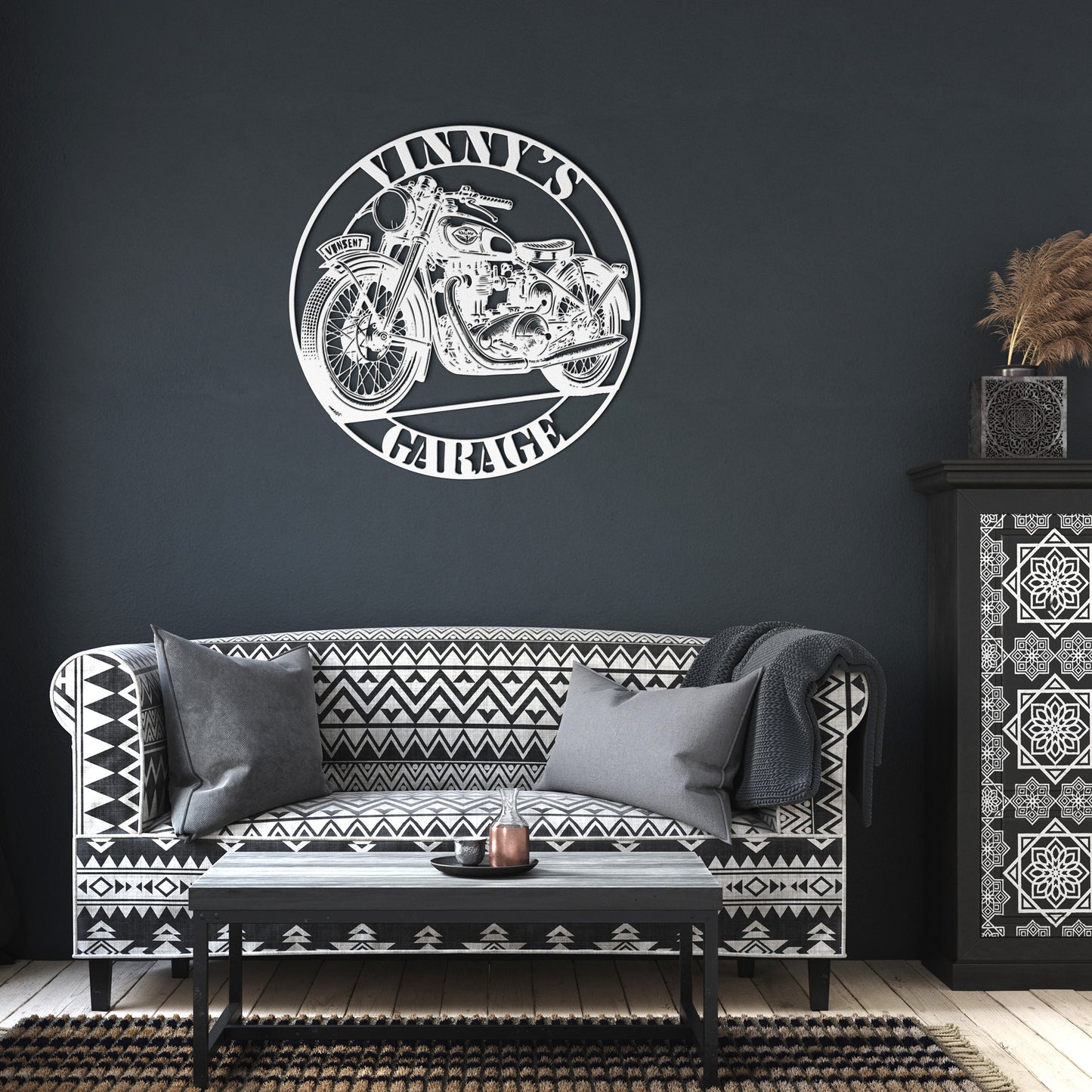 Classic Motorcycle Metal Garage Sign