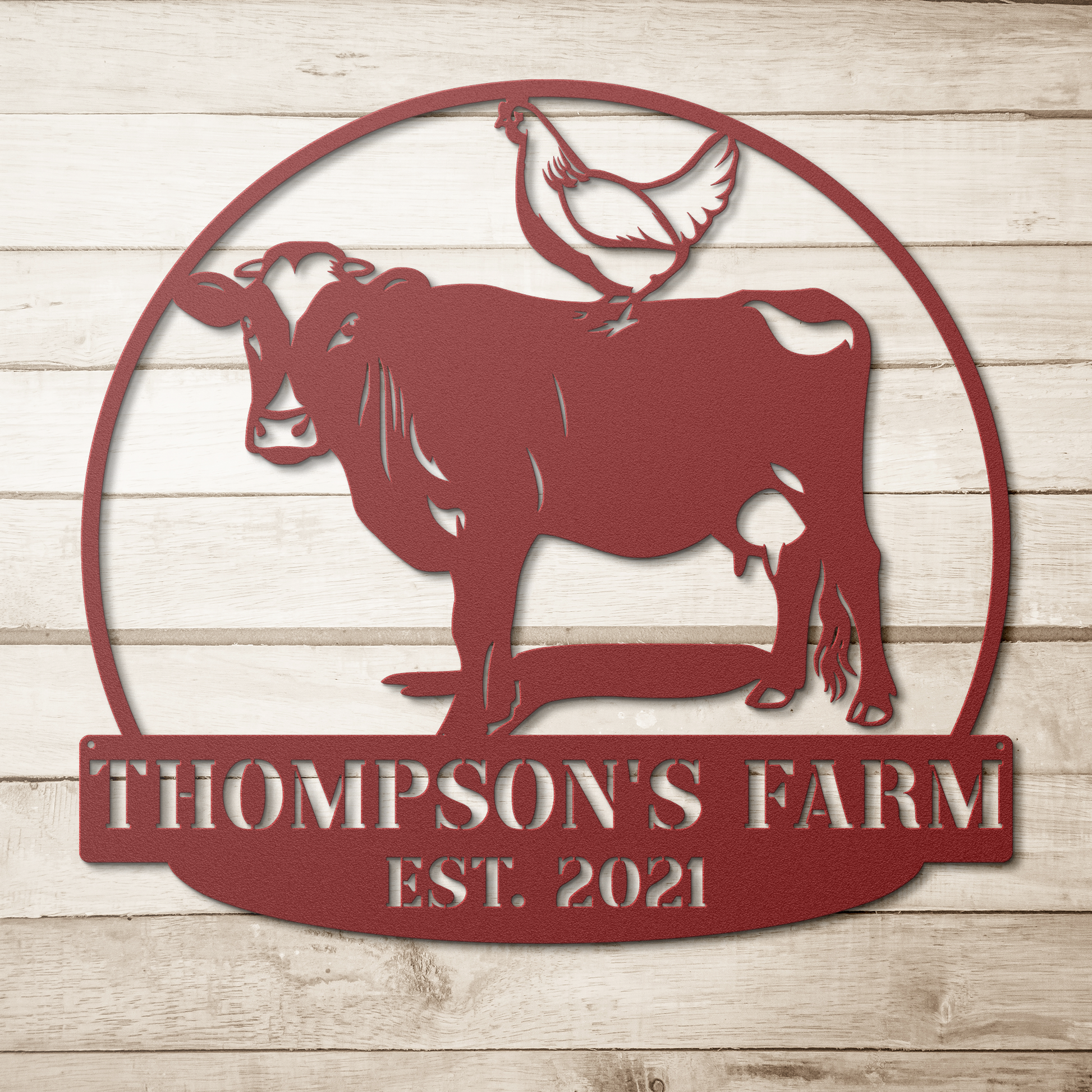 Rustic hen house steel wall art for barn or coop