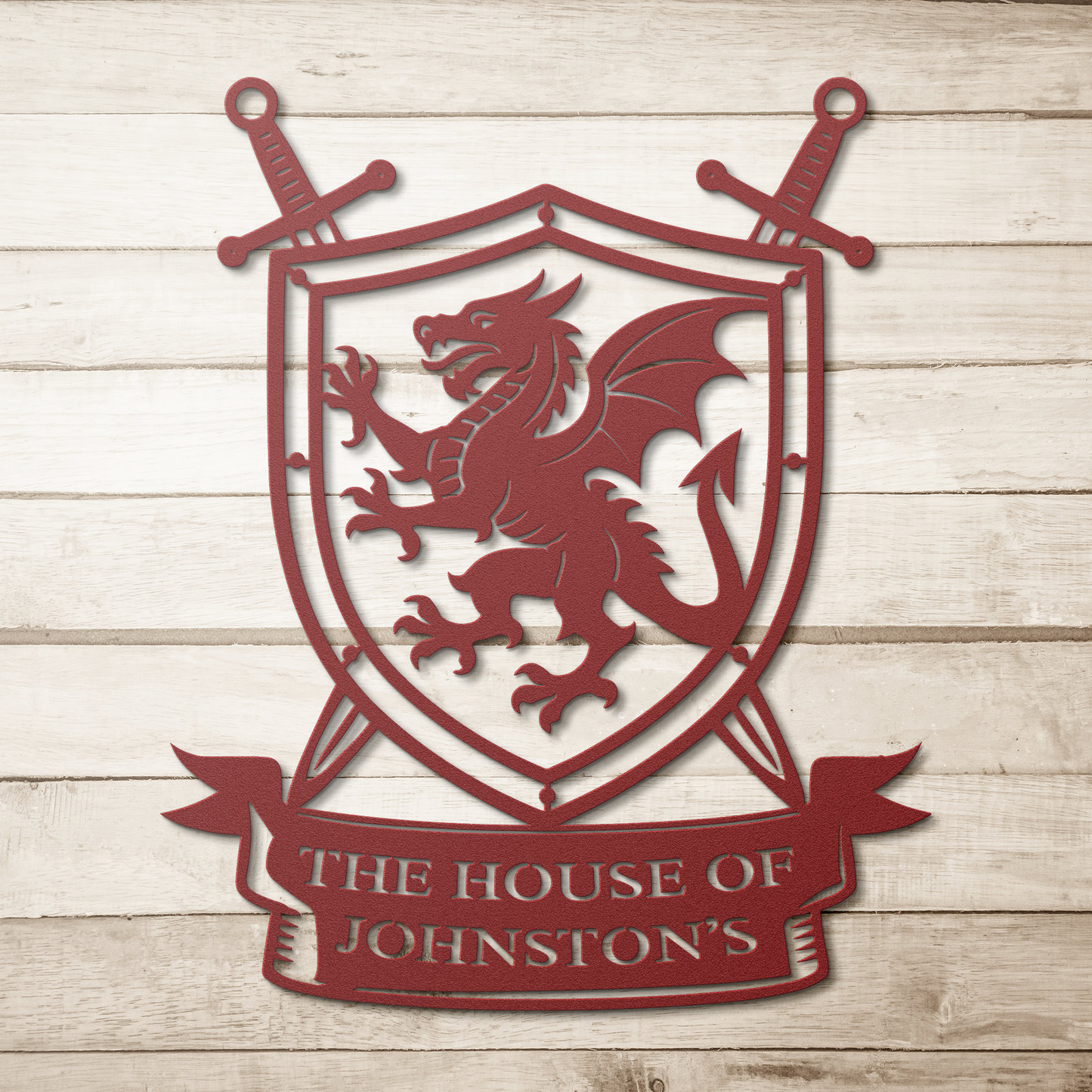 Custom_Family_Dragon_Crest_Metal_Sign___Red_Simple_Wood_BKGD_Mockup.png