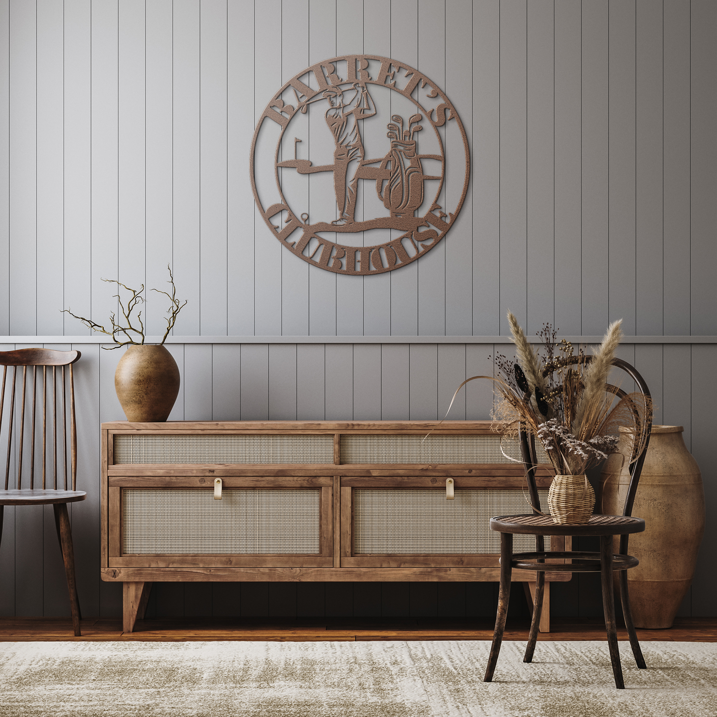 Custom_Golf_Sign__Personalized_Golf_Nam_Copper_Rustic_Hallway_Mockup.png