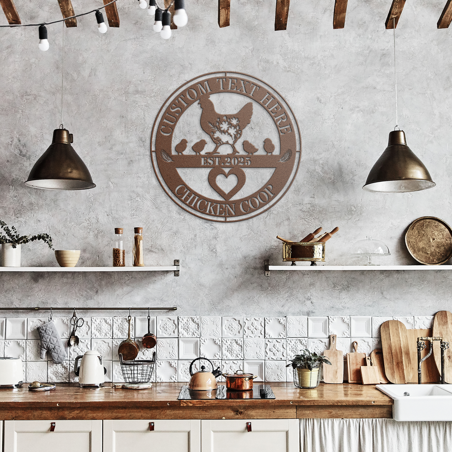 Custom_Text_Chicken_Coop_Metal_Sign___Copper_Rustic_Kitchen_Mockup.png
