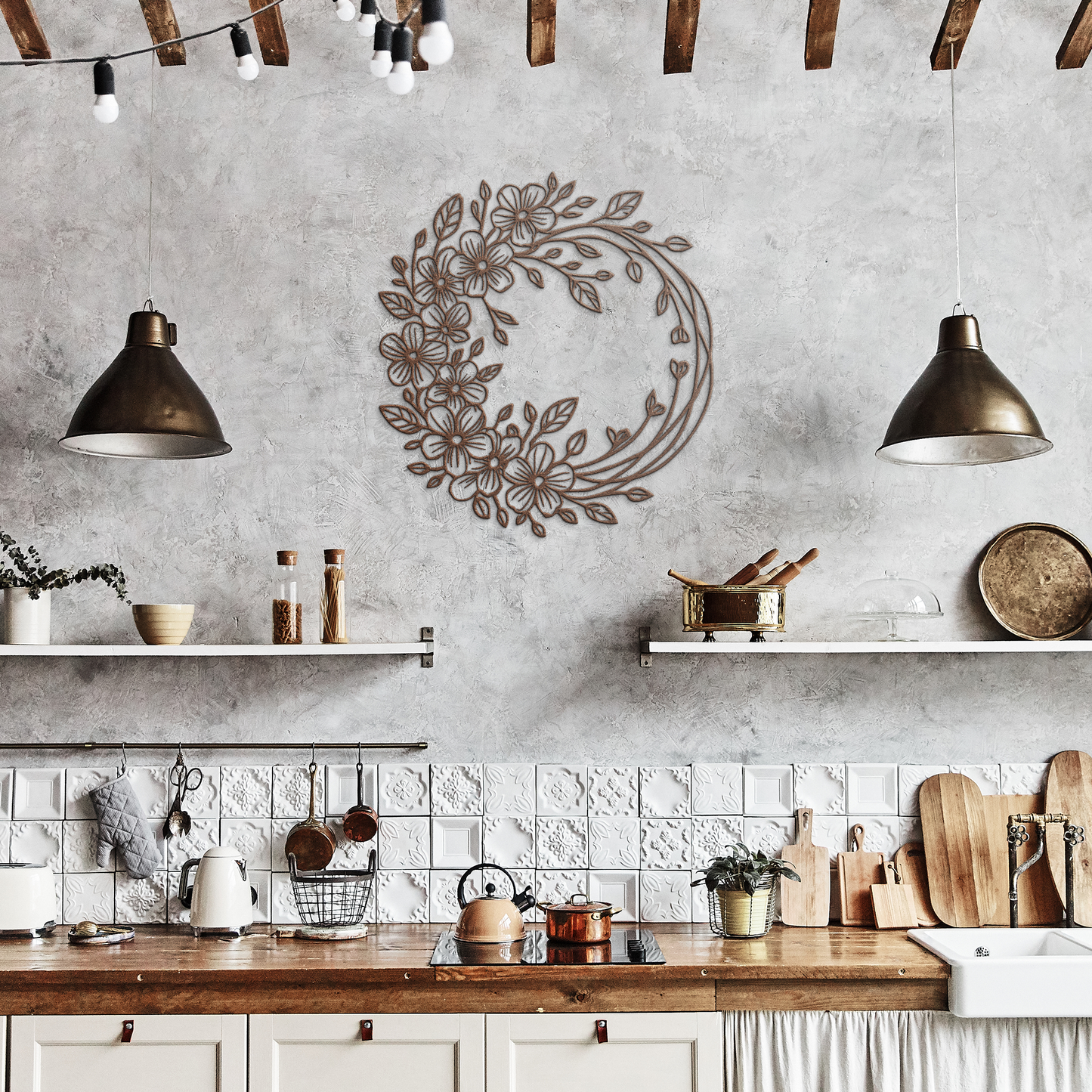 Floral_Metal_Wreath_Wall_Art__Spring__Copper_Rustic_Kitchen_Mockup.png