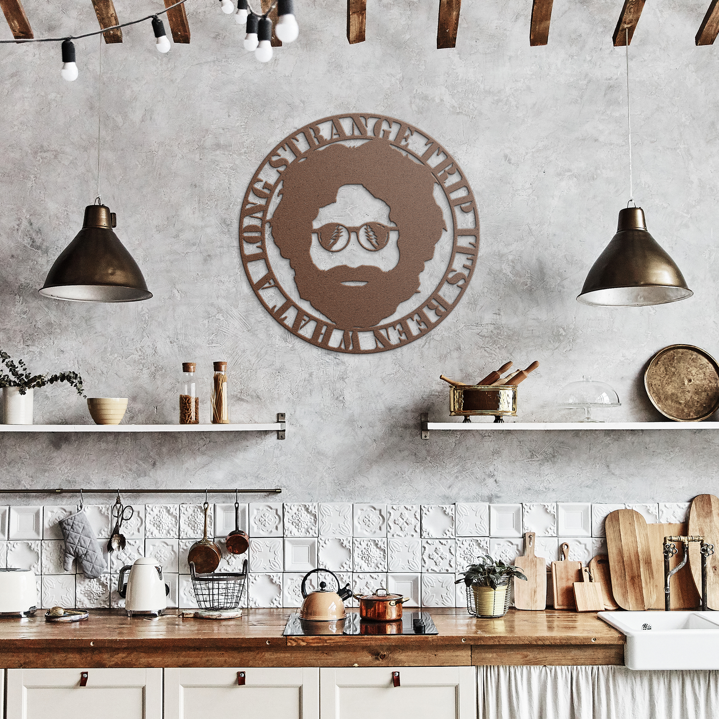 Durable 18-Gauge Steel Jerry Garcia Wall Art for Music Fans