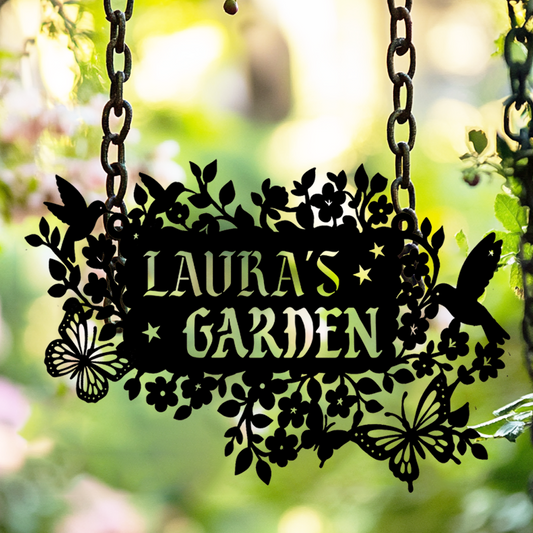 Garden metal sign
