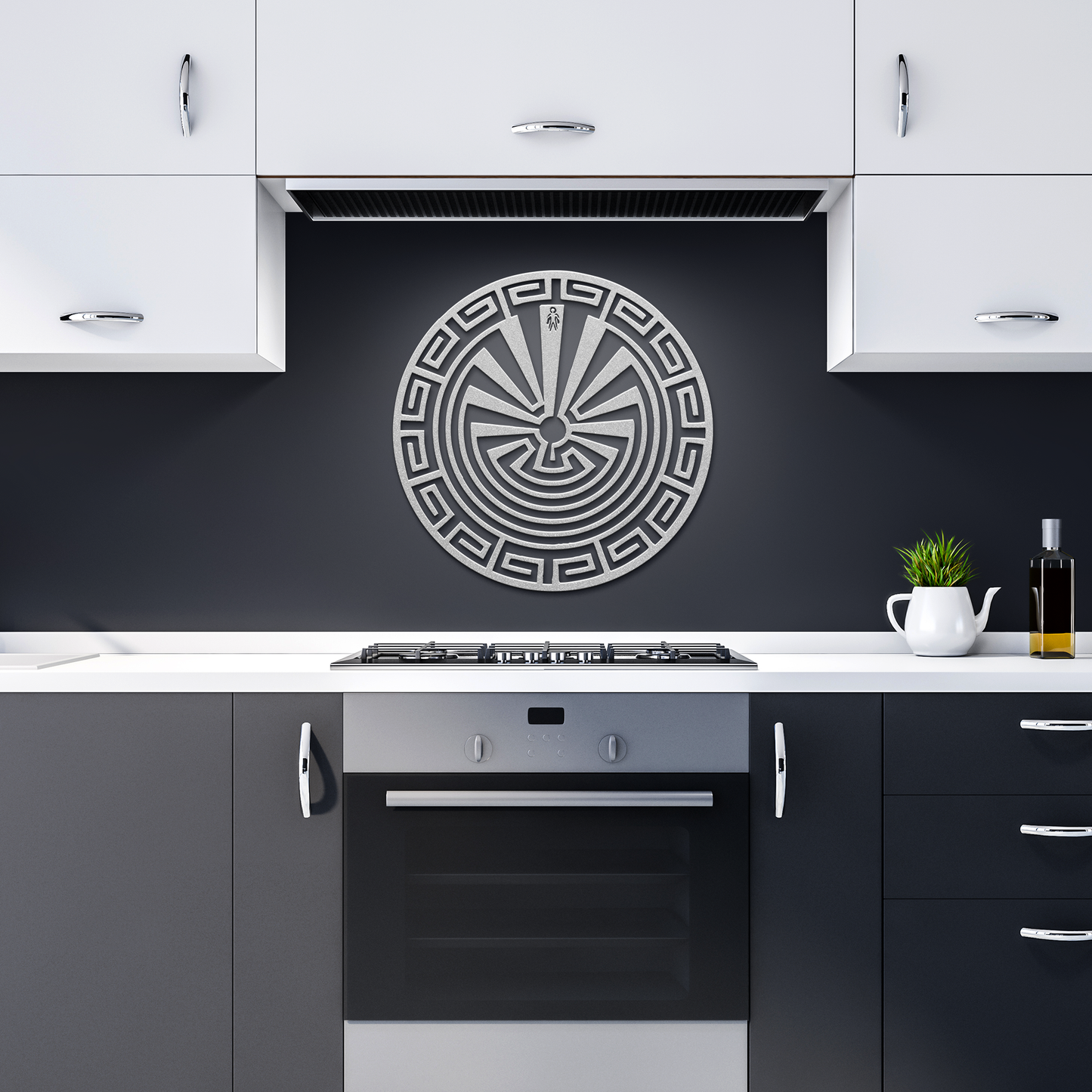 Man_in_the_Maze_Metal_Wall_Art__Nativ_Silver_Dark_Kitchen_Mockup.png