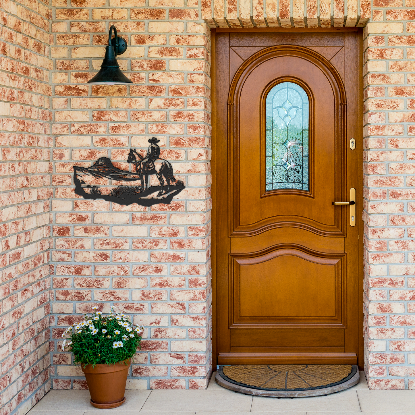 Metal_Cowboy_Wall_Art__Rustic_Western_Black_Brick_Entrance_Mockup.png