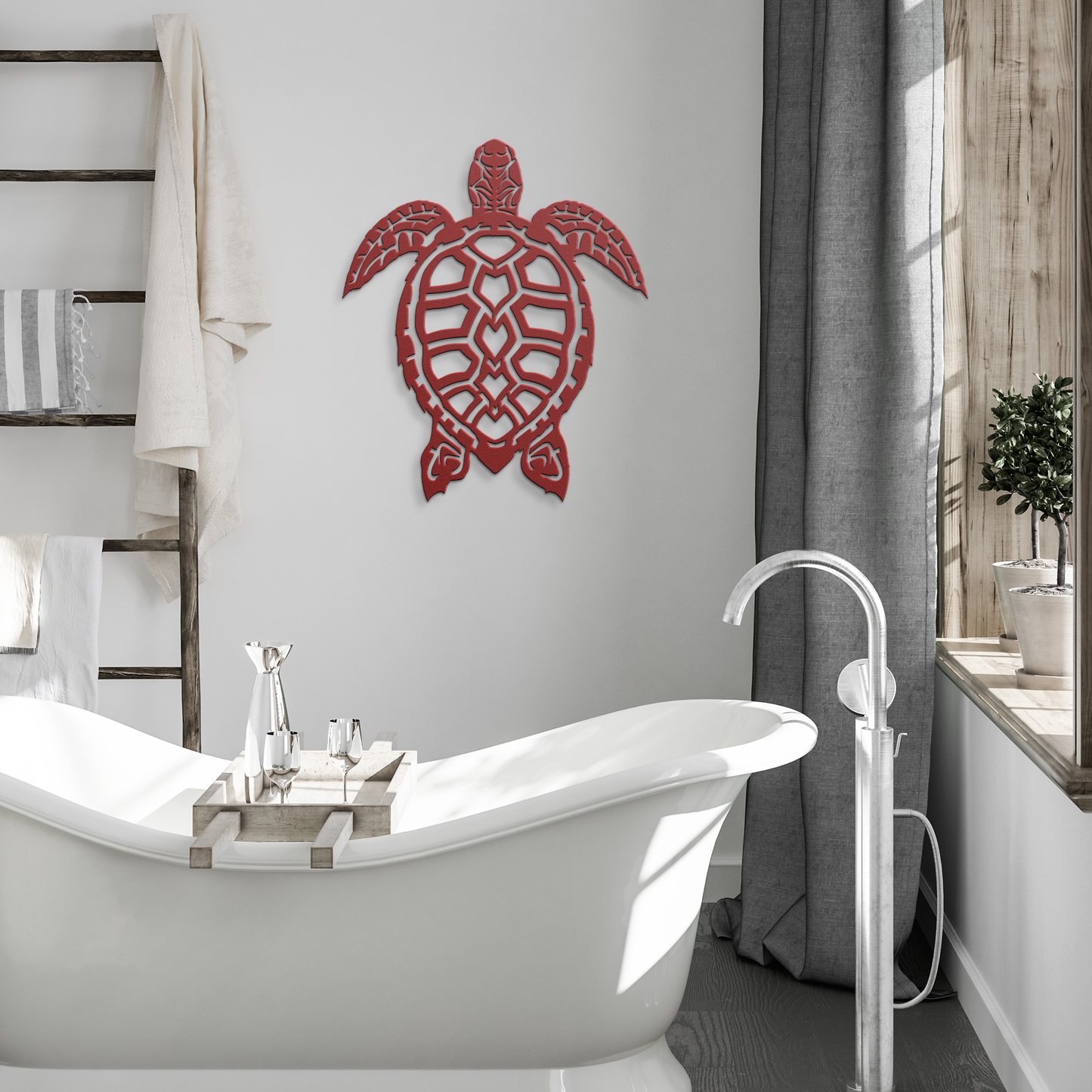 Outdoor steel turtle wall hanging for patio