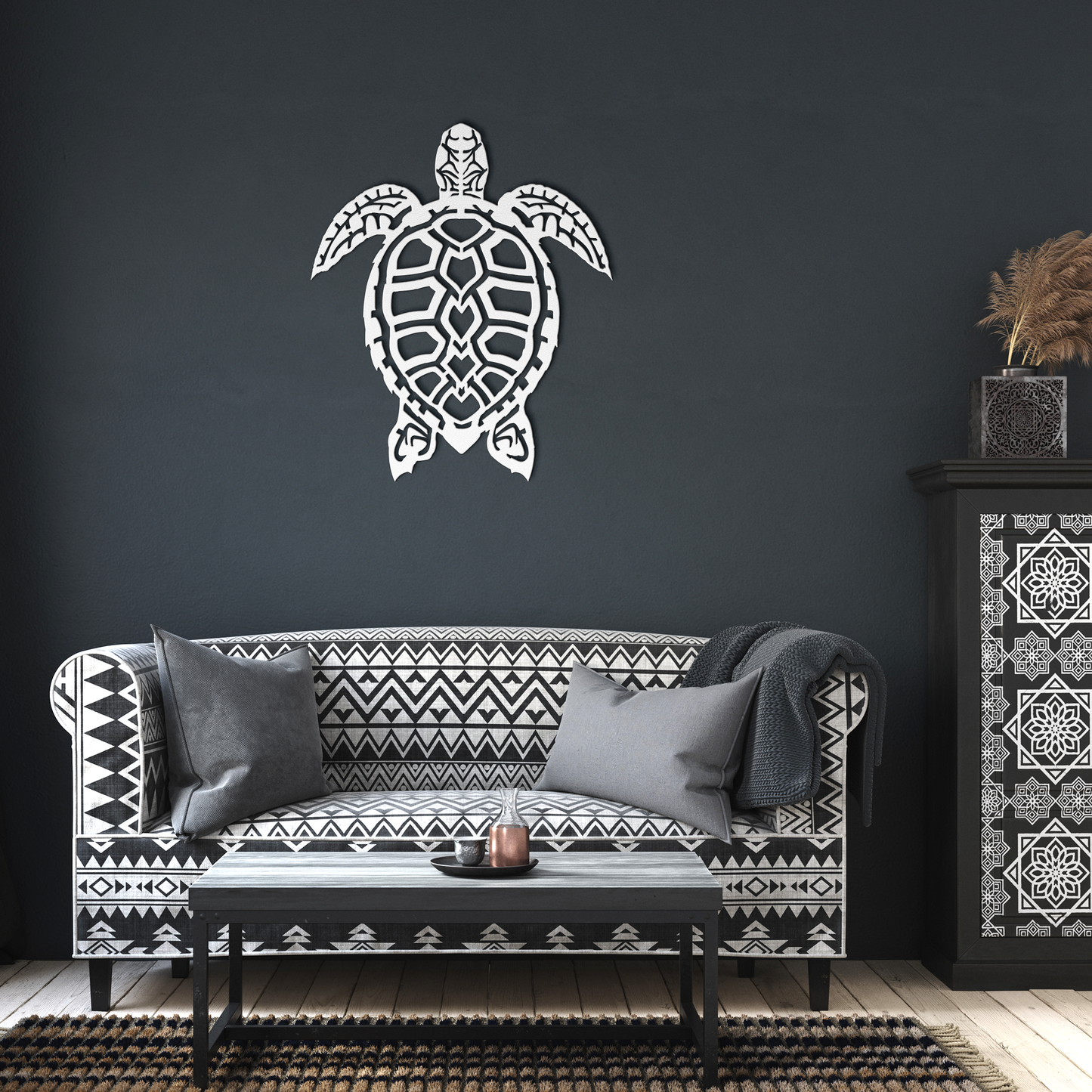 Metal_Sea_Turtle_Wall_Art_Sea_Turtle_Wa_White_Dark_Living_Room_Mockup.png