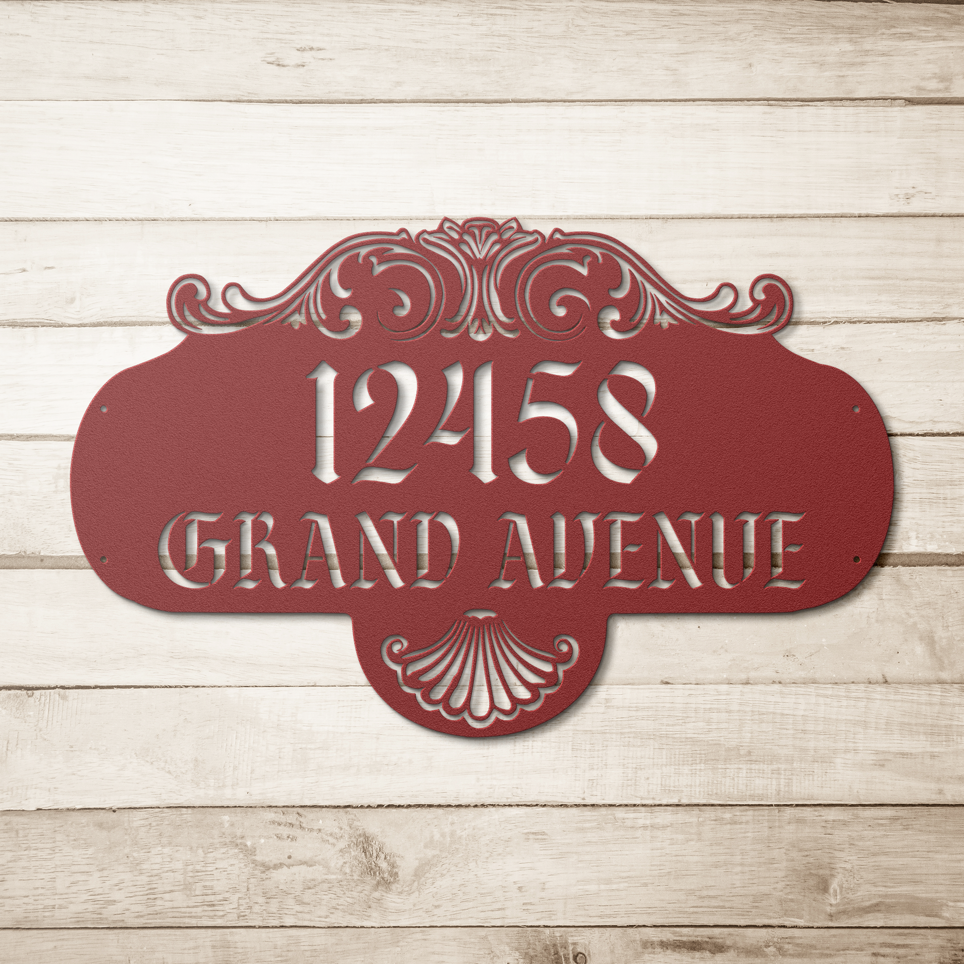 Floral flowing address plaque wall art