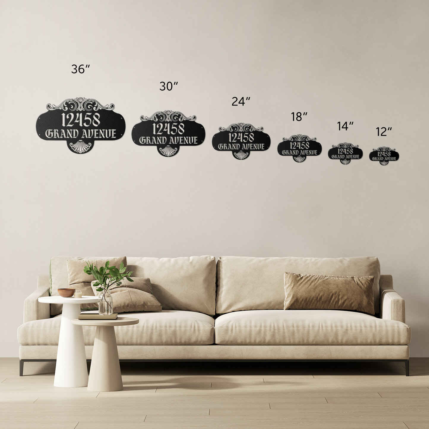 custom address metal plaque