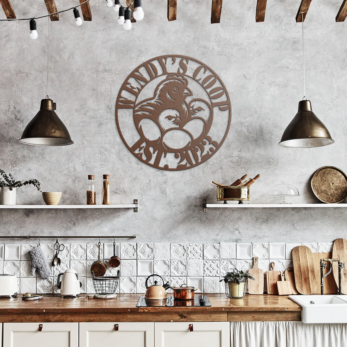 Personalized_Hen_House_Metal_Sign__Cu_Copper_Rustic_Kitchen_Mockup.png