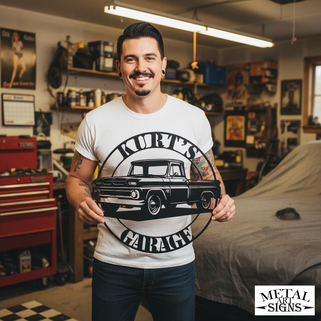Classic Chevy Truck Metal Garage Sign
