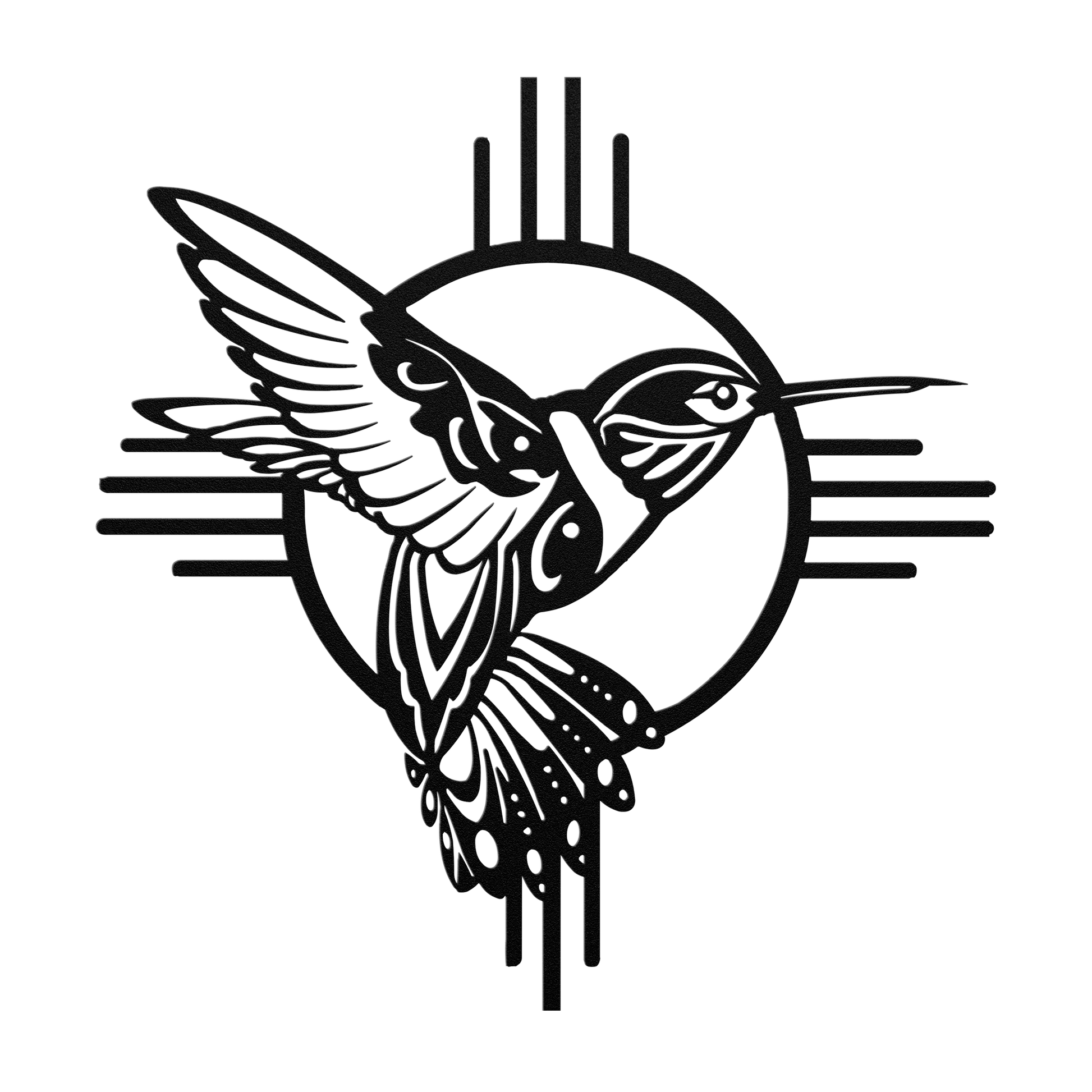 Southwest hummingbird steel decor
