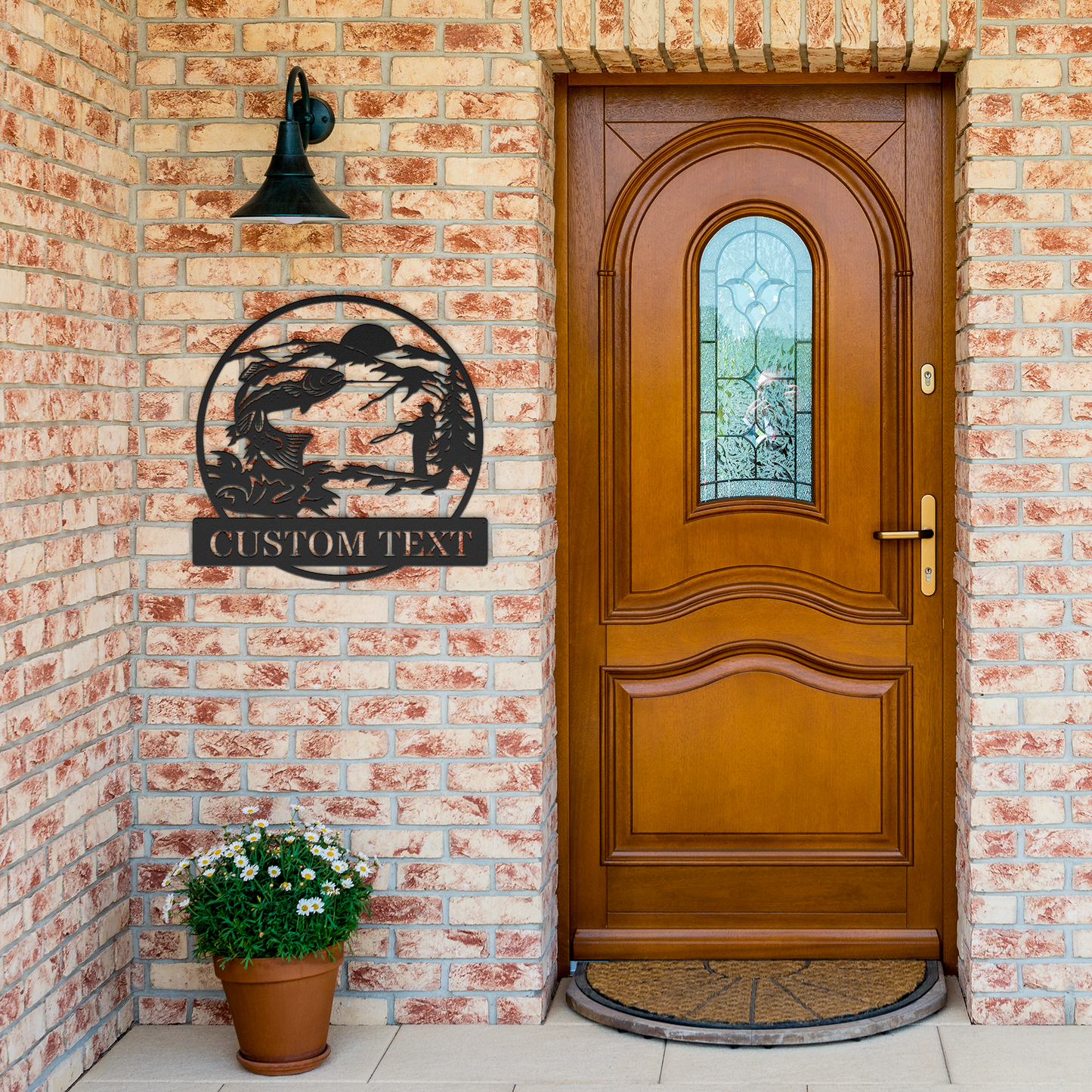 Trout_Fishing_Scene_Metal_Wall_Art__R_Black_Brick_Entrance_Mockup.png