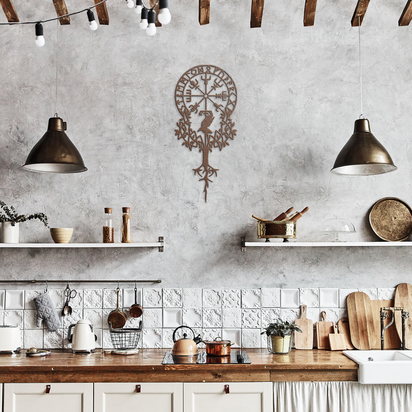 Viking_Compass__Gothic_Raven_Metal_Wall_Copper_Rustic_Kitchen_Mockup.png