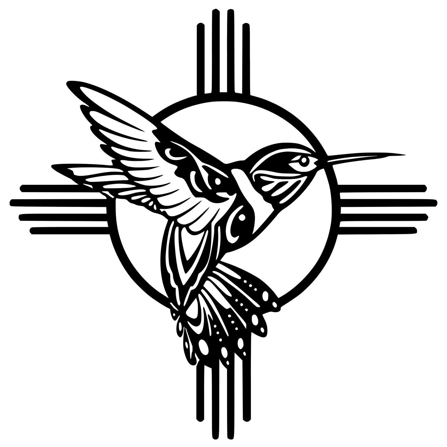 Southwest Desert Hummingbird Metal Sign – Pueblo Style Wall Art