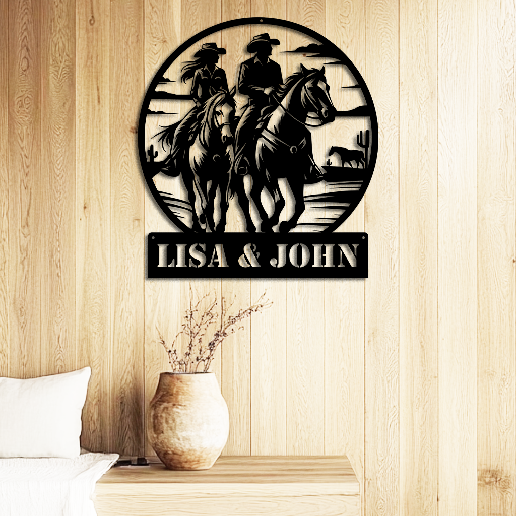cowboy metal wall art
