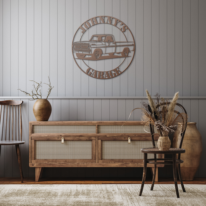 1970_American_Pickup_Truck_Metal_Wall_Ar_Copper_Rustic_Hallway_Mockup.png