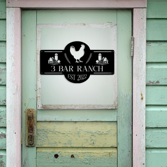 Chicken farm metal sign custom