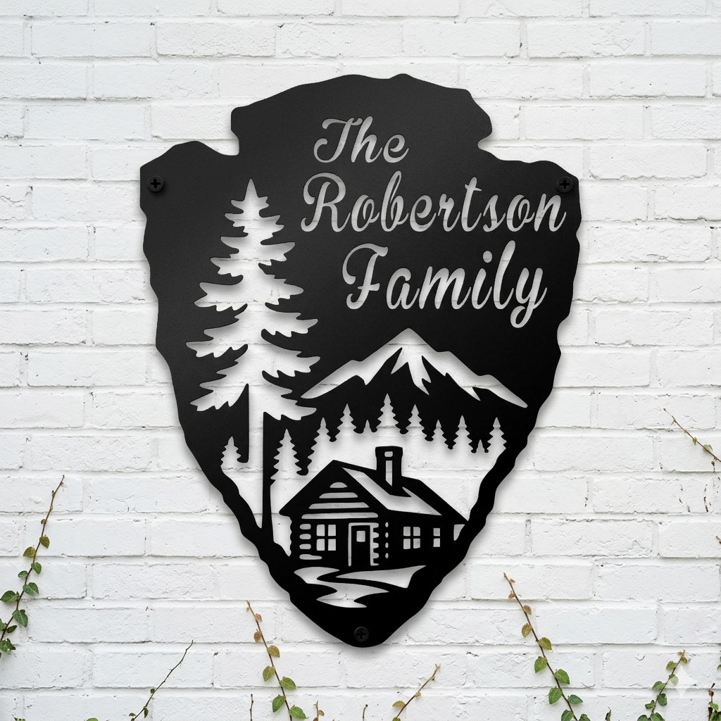 arrowhead parks personalized family metal sign for rustic home decor