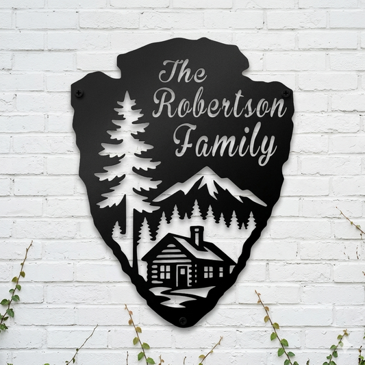 arrowhead parks personalized family metal sign for rustic home decor