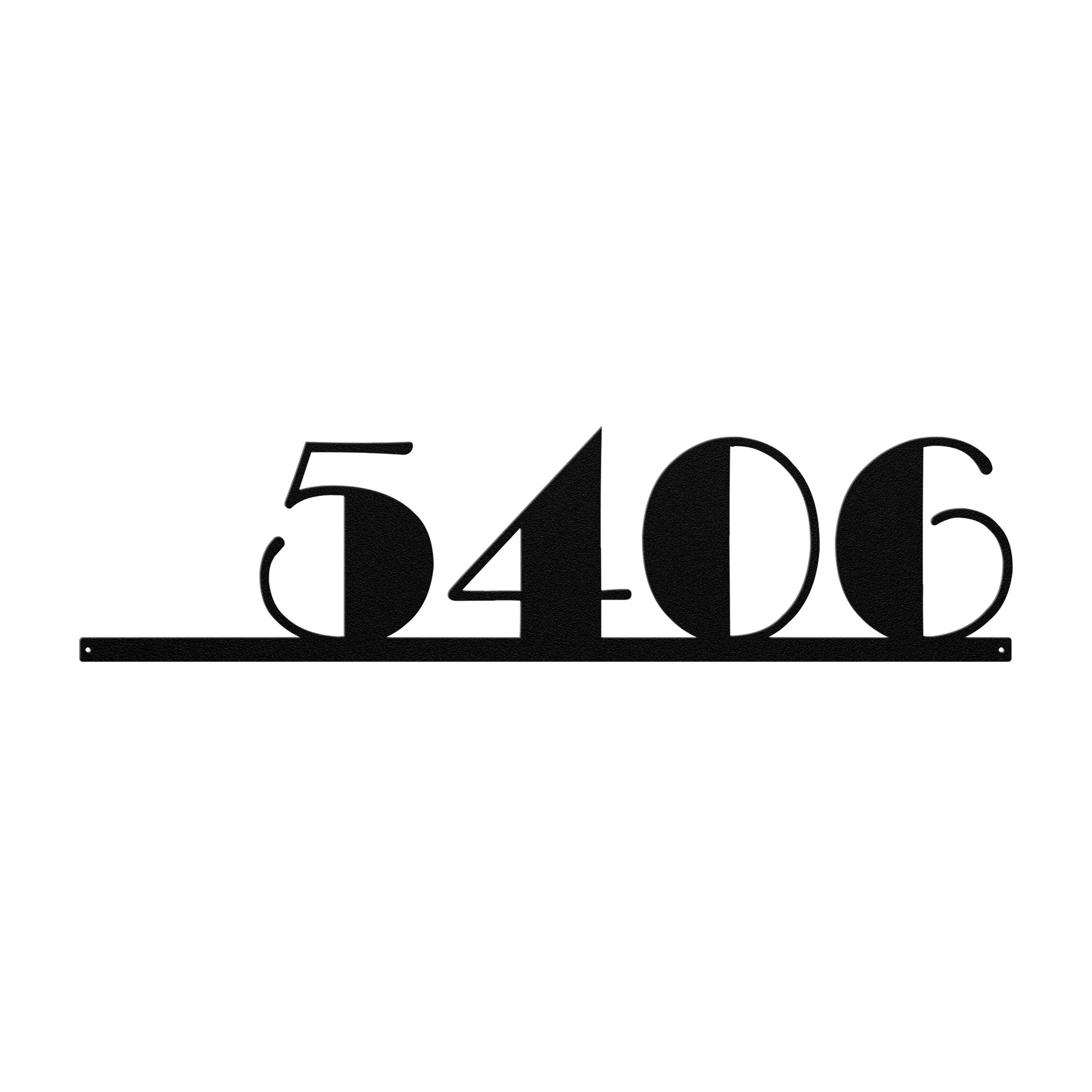 Weather-resistant metal house number plaque