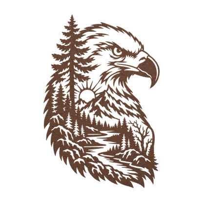 Bald eagle rustic metal sign in copper — rustic wilderness wildlife steel wall decor