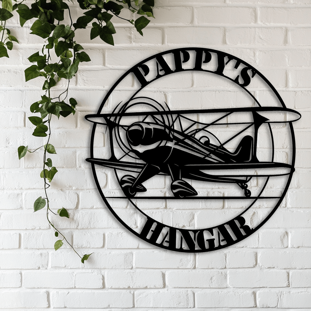 Piper Biplane Sign - Vintage Aircraft Wall Art – Metal Art Signs