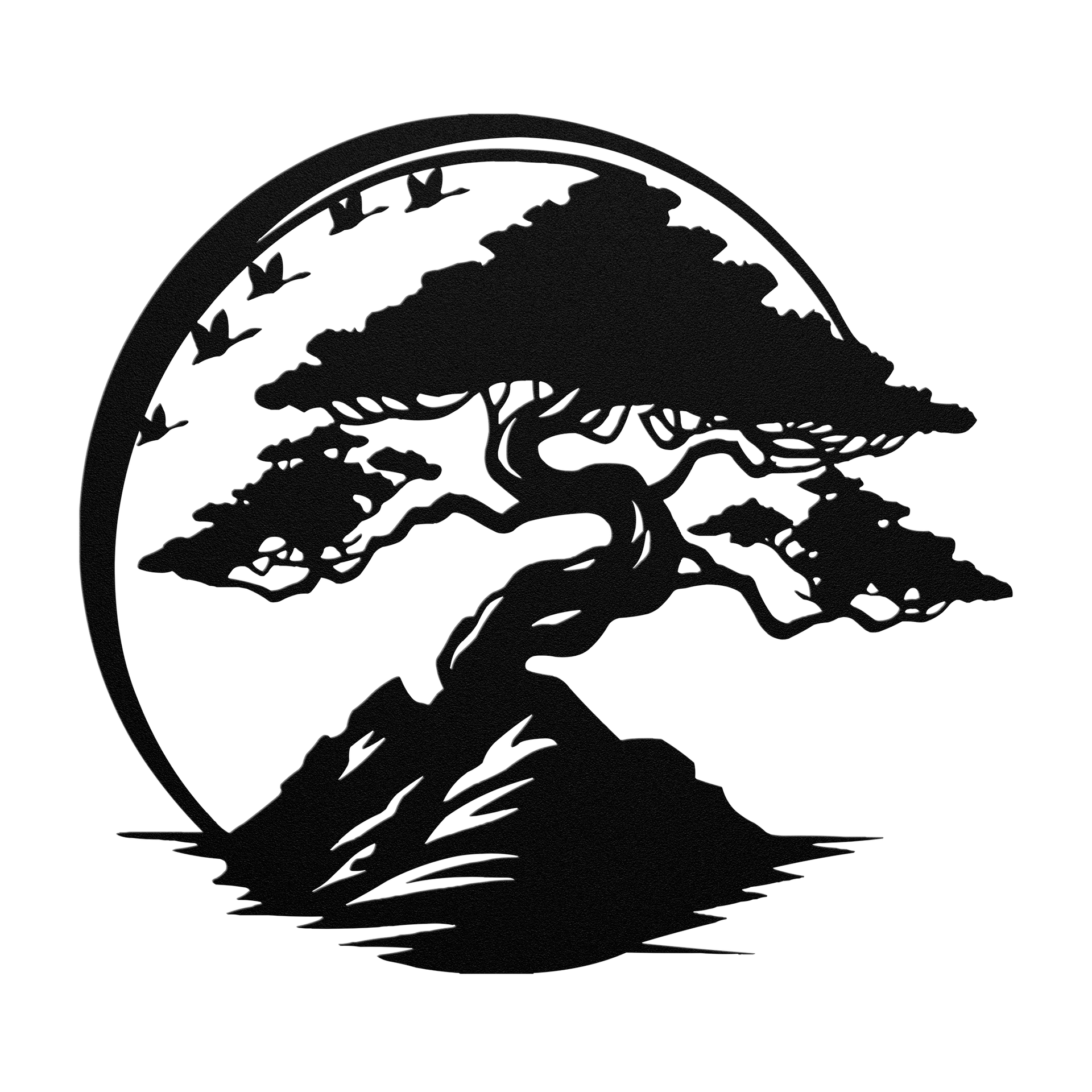black and white bonsai tree Bonsai Tree Enso Circle