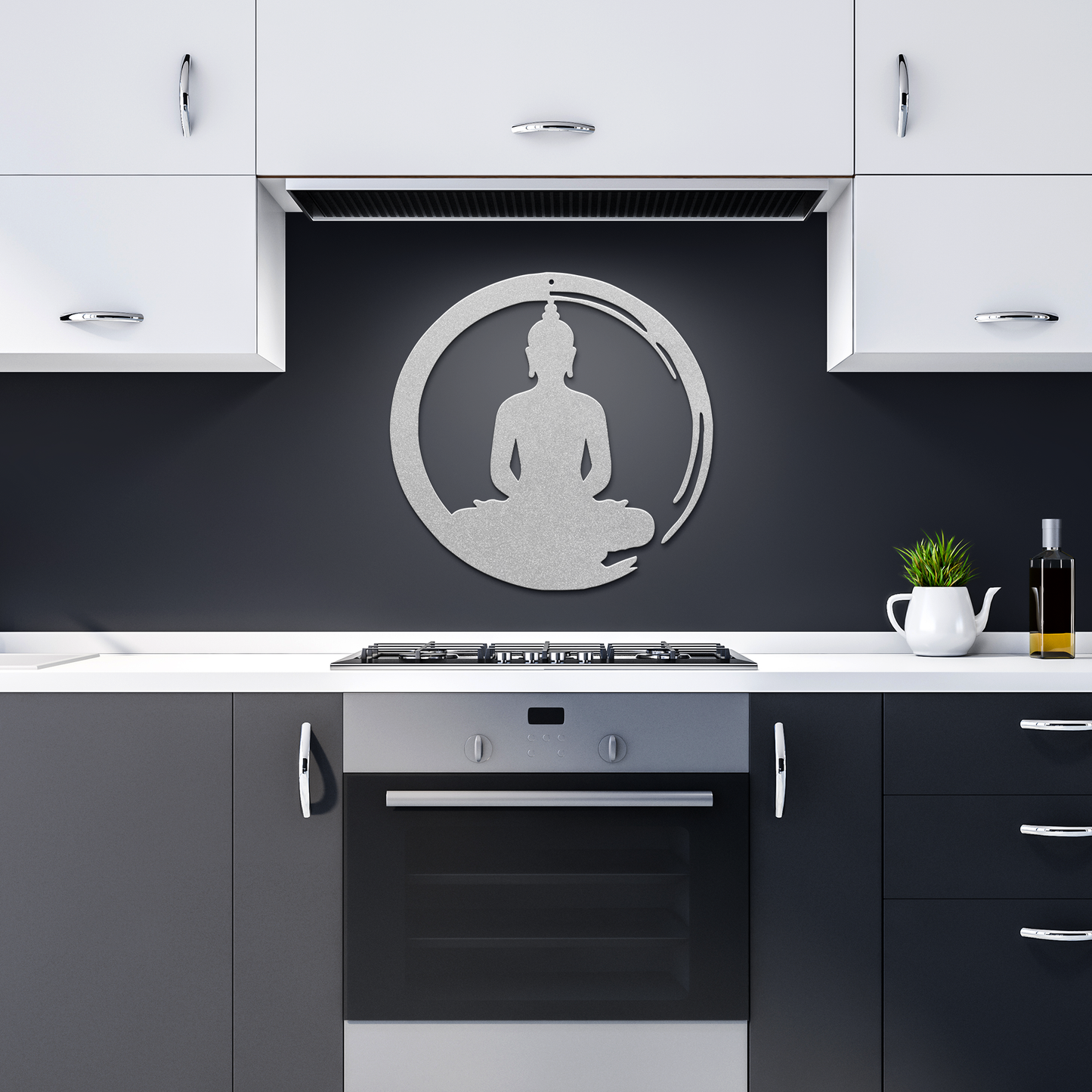 Buddha_Metal_Sign__Custom_Zen_Wall_Art__Silver_Dark_Kitchen_Mockup.png