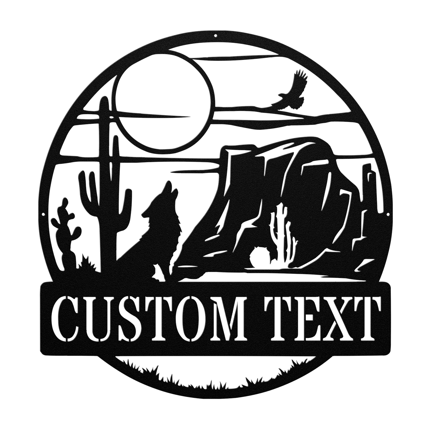 Southwest cactus steel wall art made in the USA