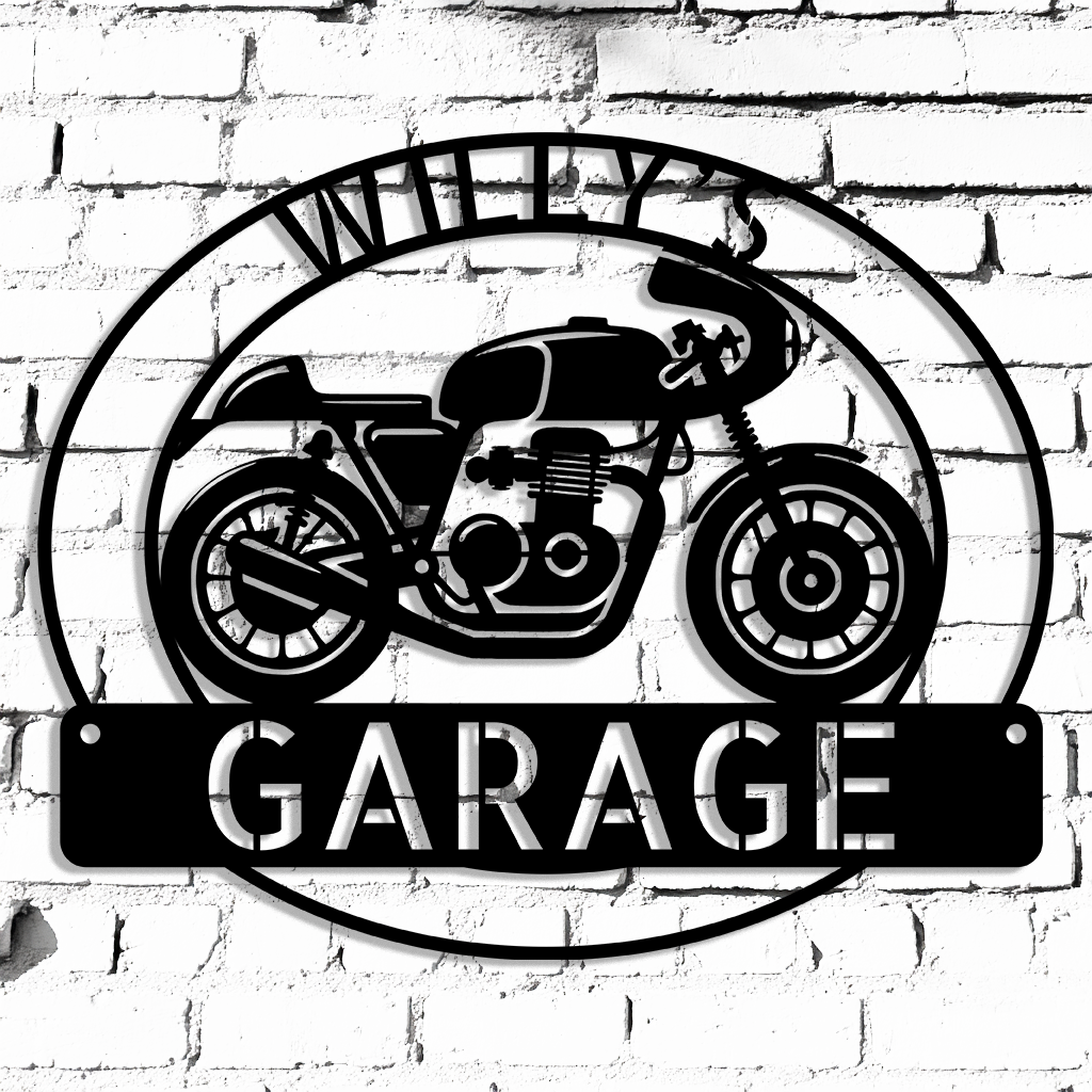 Cafe Racer Metal Sign - Durable Steel | Vintage Garage Decor – Metal ...