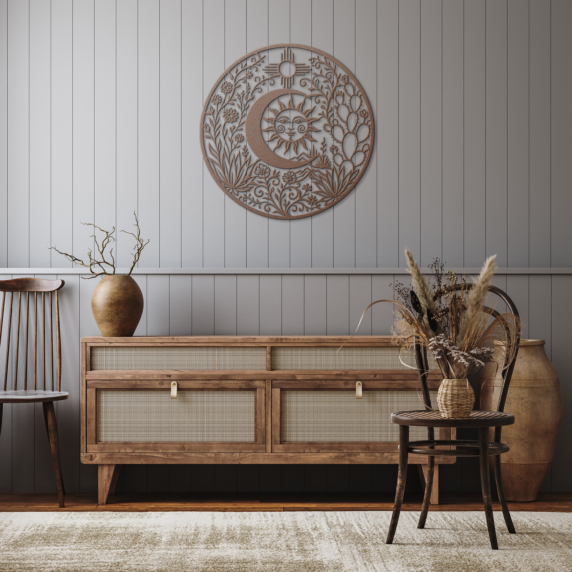 Celestial_Sun_and_Moon_Metal_Wall_Art_Copper_Rustic_Hallway_Mockup.png_15764152