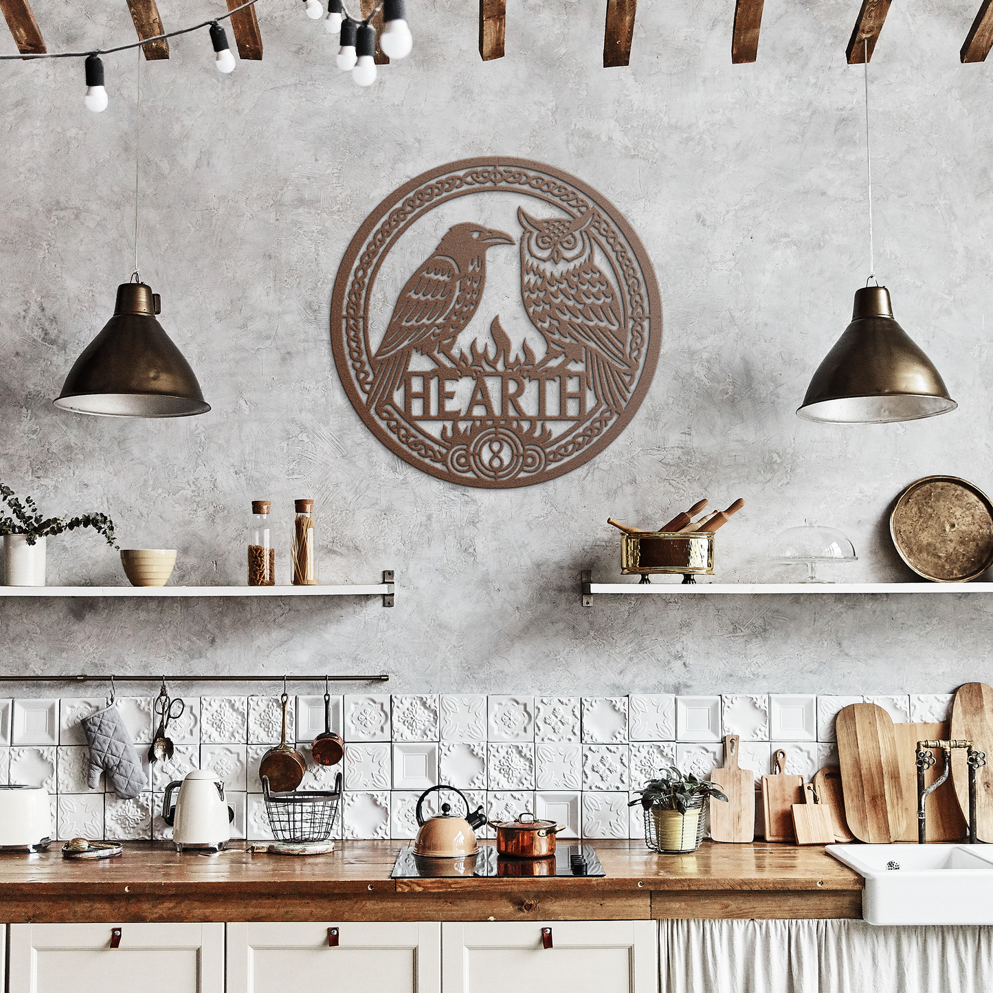 Celtic_Raven__Owl_Hearth_Metal_Sign__Copper_Rustic_Kitchen_Mockup.png