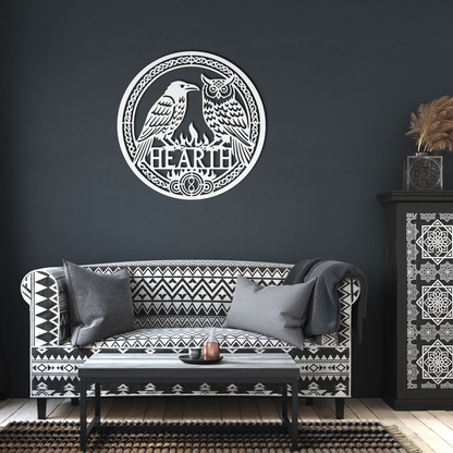 Celtic_Raven__Owl_Hearth_Metal_Sign__White_Dark_Living_Room_Mockup.png