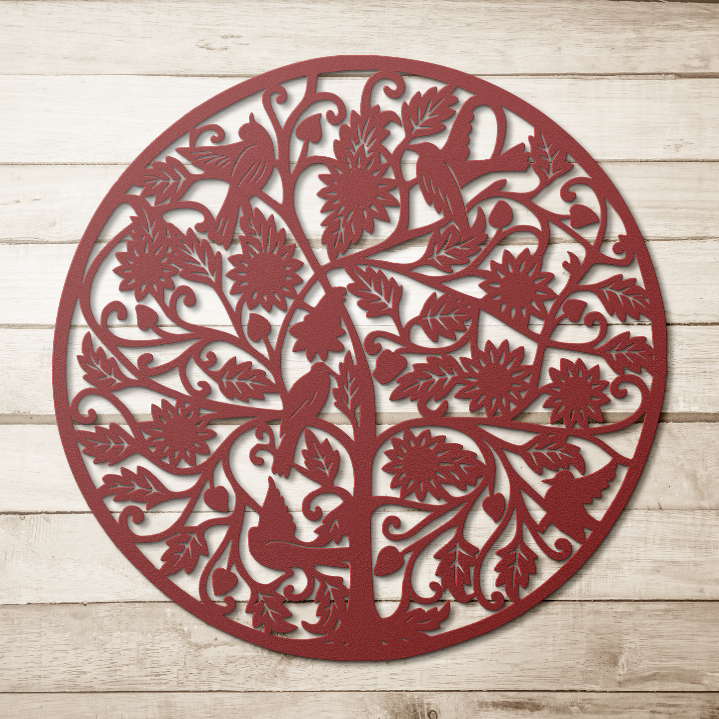 Weatherproof steel tree wall sign