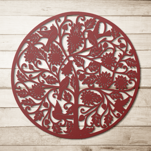 Weatherproof steel tree wall sign