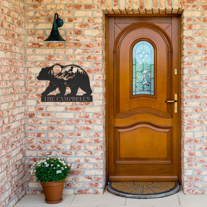 custom bear mountain metal sign