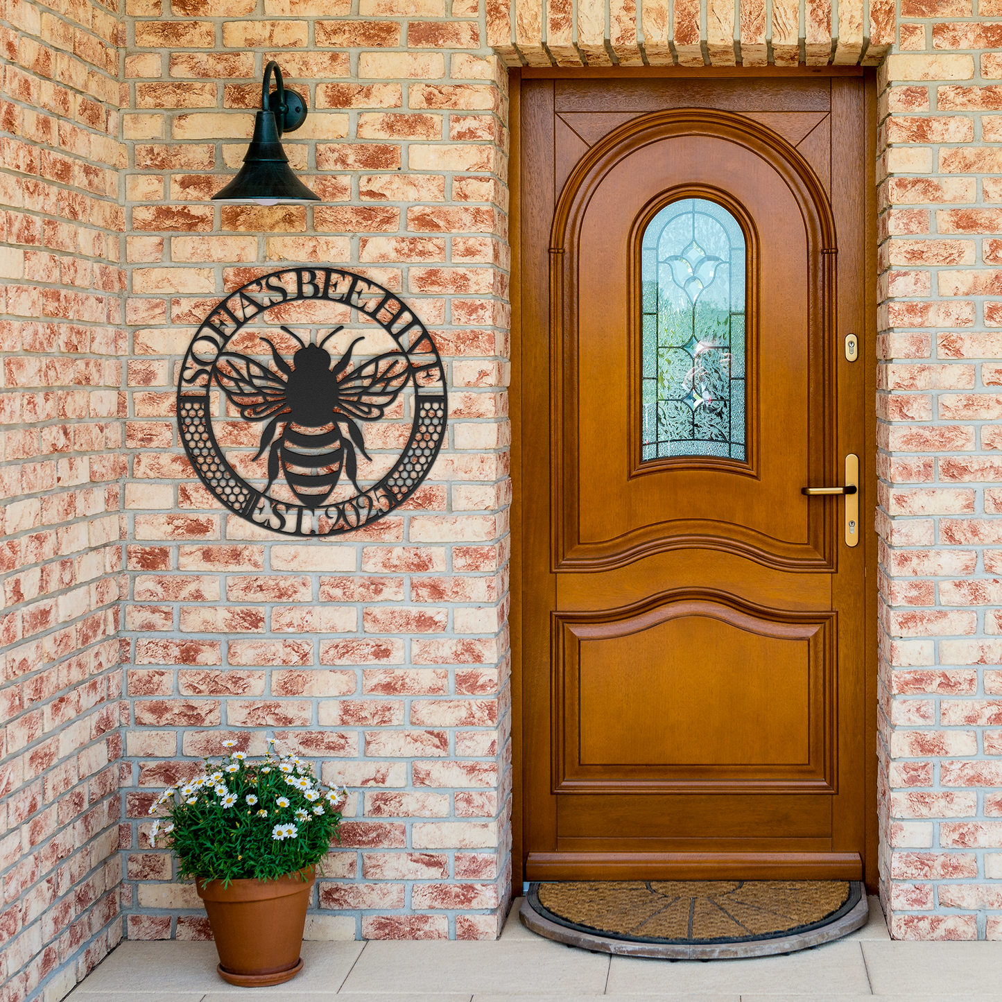 weatherproof bee apiary metal decor for barn wall