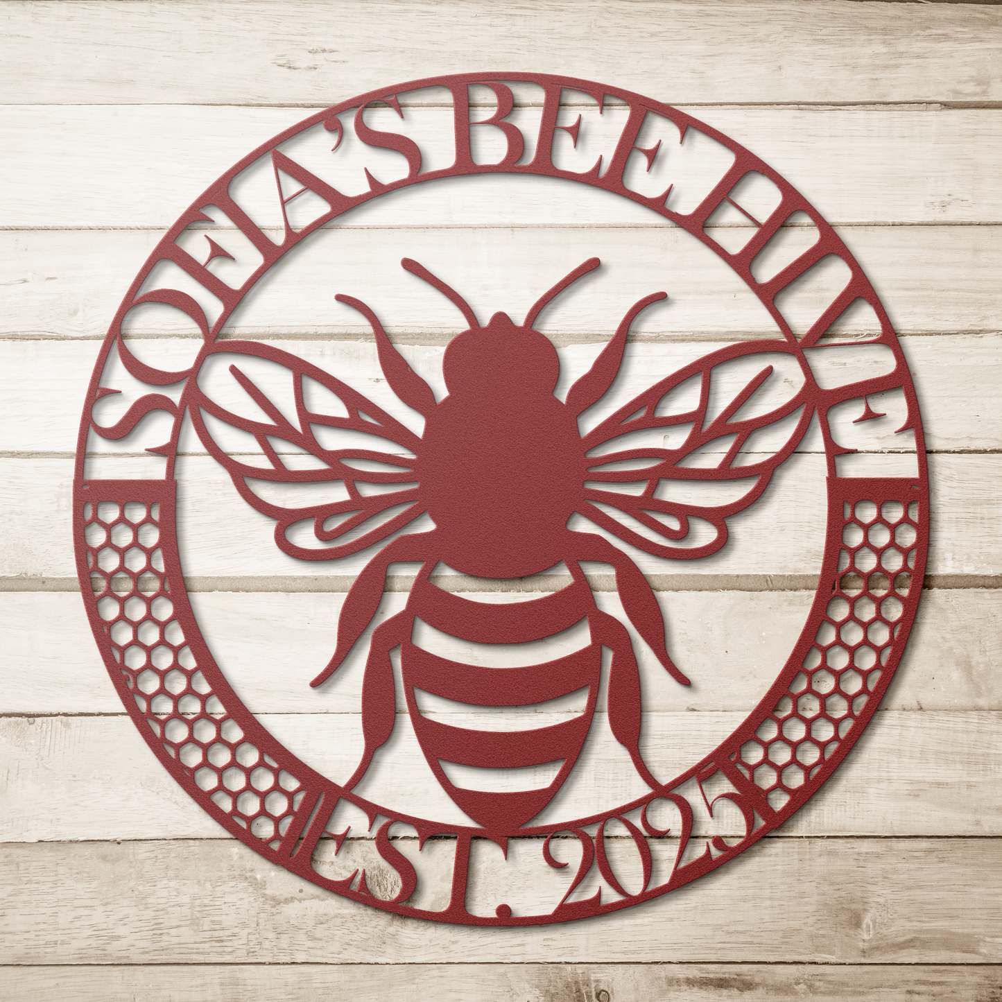 personalized beekeeper metal wall decor for garden