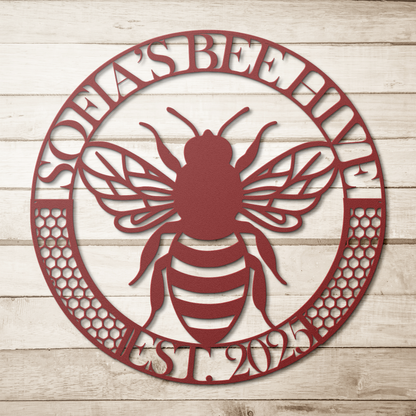 personalized beekeeper metal wall decor for garden