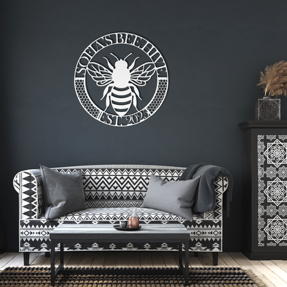 Custom_Bee_Apiary_Metal_Sign_Personalize_White_Dark_Living_Room_Mockup.png_15493991