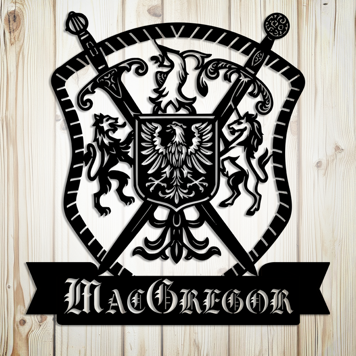 Family Crest Metal Sign – Personalized Steel Wall | Metal Art Signs