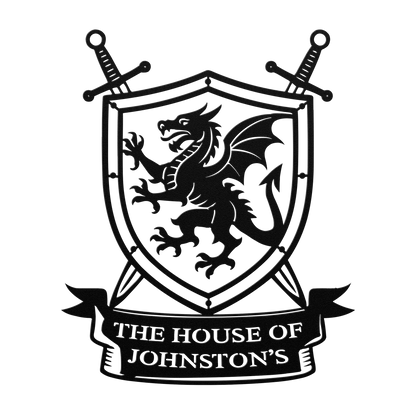 Custom family dragon crest metal wall art