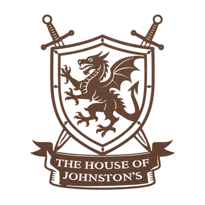 USA made family crest outdoor metal sign